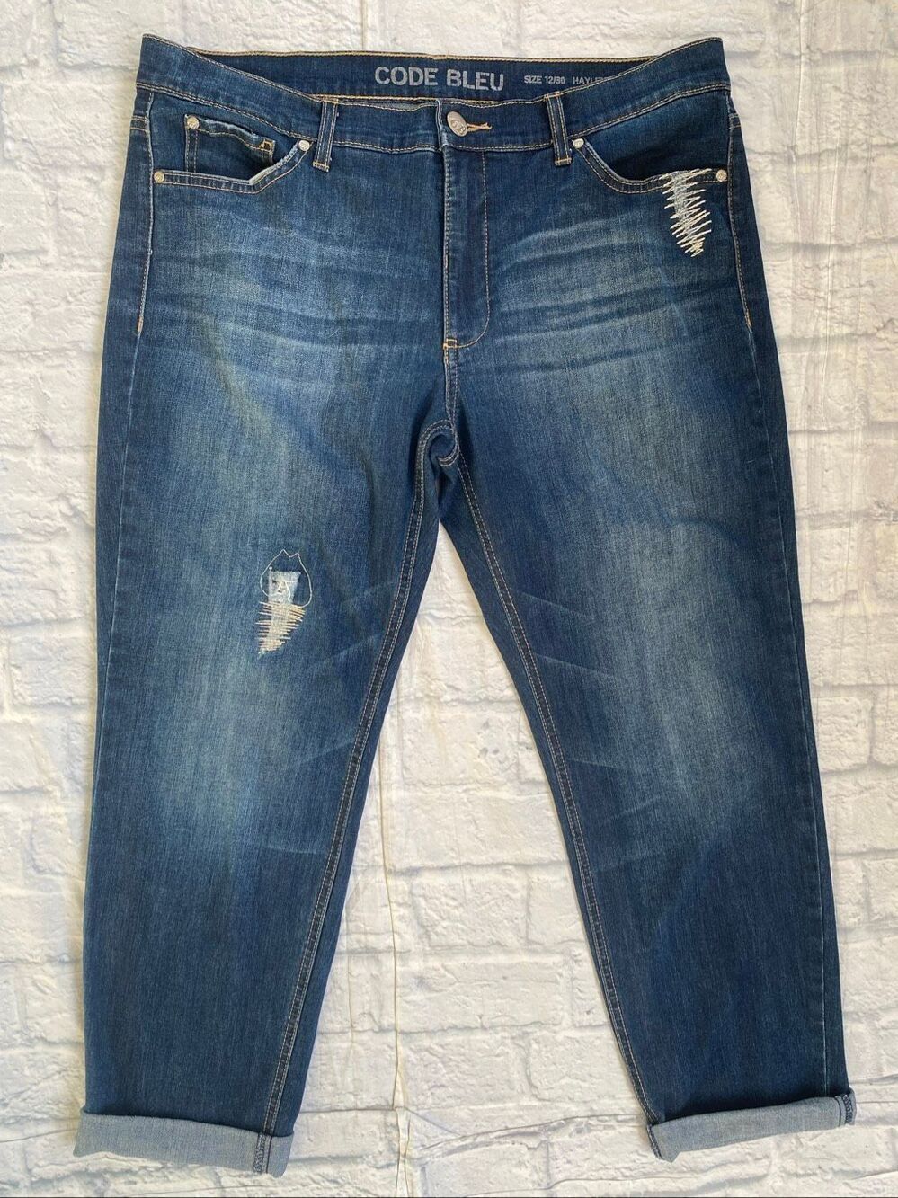 Code Bleu women 12 cotton blend Hayley weekend slim crop jeans